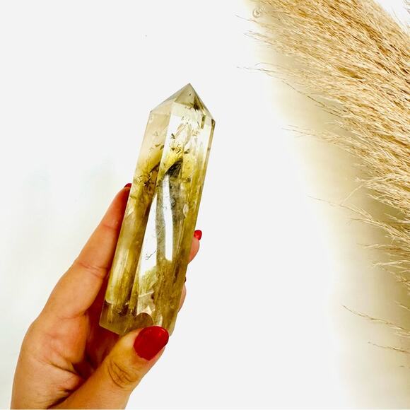 Citrine Polished Genuine 5” Crystal Point Boho Gypsy Meditation Yoga Gemstone - Picture 1 of 11